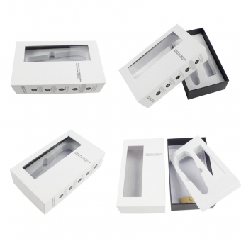  Transparent PVC lid and base gift boxes  with white EVA insert