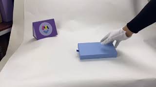 أزرق مخصص بانتون علبة هدايا ملونة مطبوعة انزلاقية