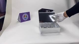صندوق هدايا مغناطيسي معدني مطبوع حسب الطلب مع إدراج بلاستيكي