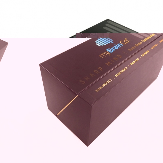 Black Cardboard  beveled clamshell box