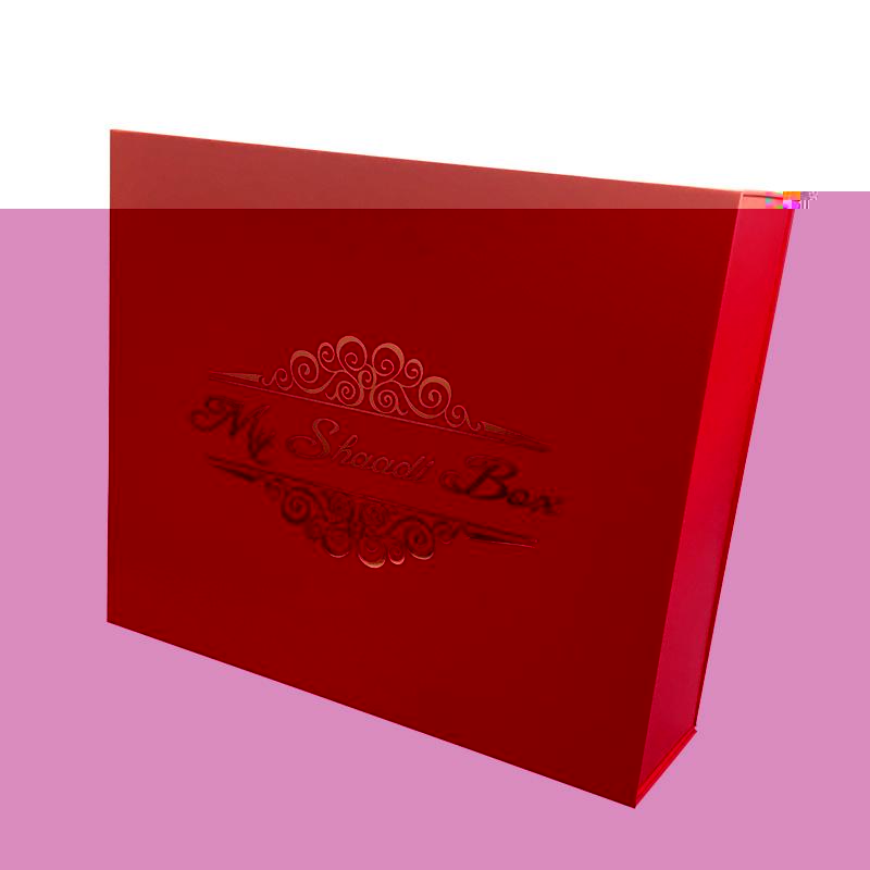 Foldable Red Gift Box With Ribbon
