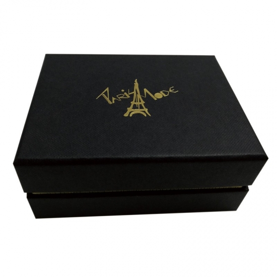 black big rigid box with gold cuff packing gift box with lids