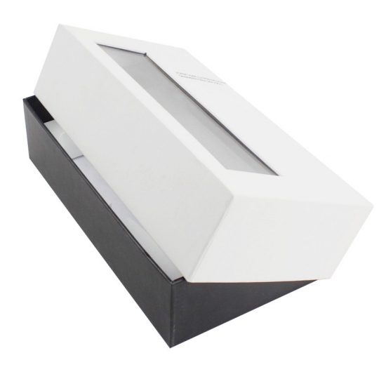Rectangle gift box with lids and white padding