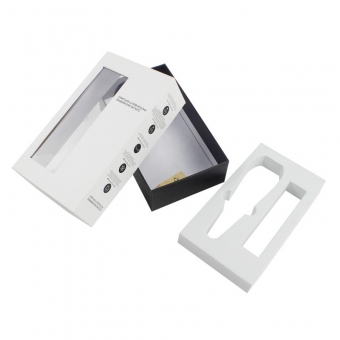 Rectangle gift box with lids and white padding