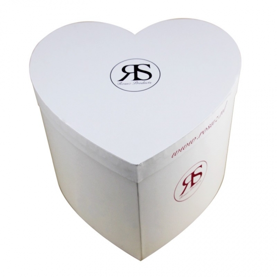 large heart-shaped plain white flower gift top lid box