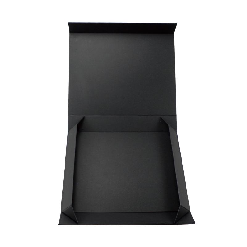 Black simple no logo plain small flat cardboard foldable boxes